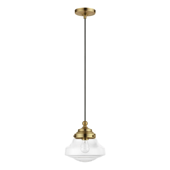 1 Light Antique Brass Mini Pendant