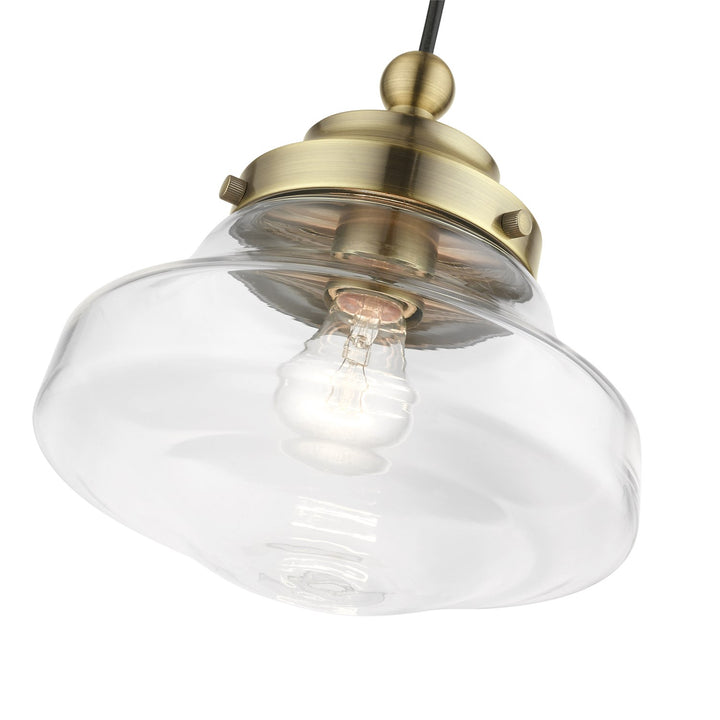 1 Light Antique Brass Mini Pendant