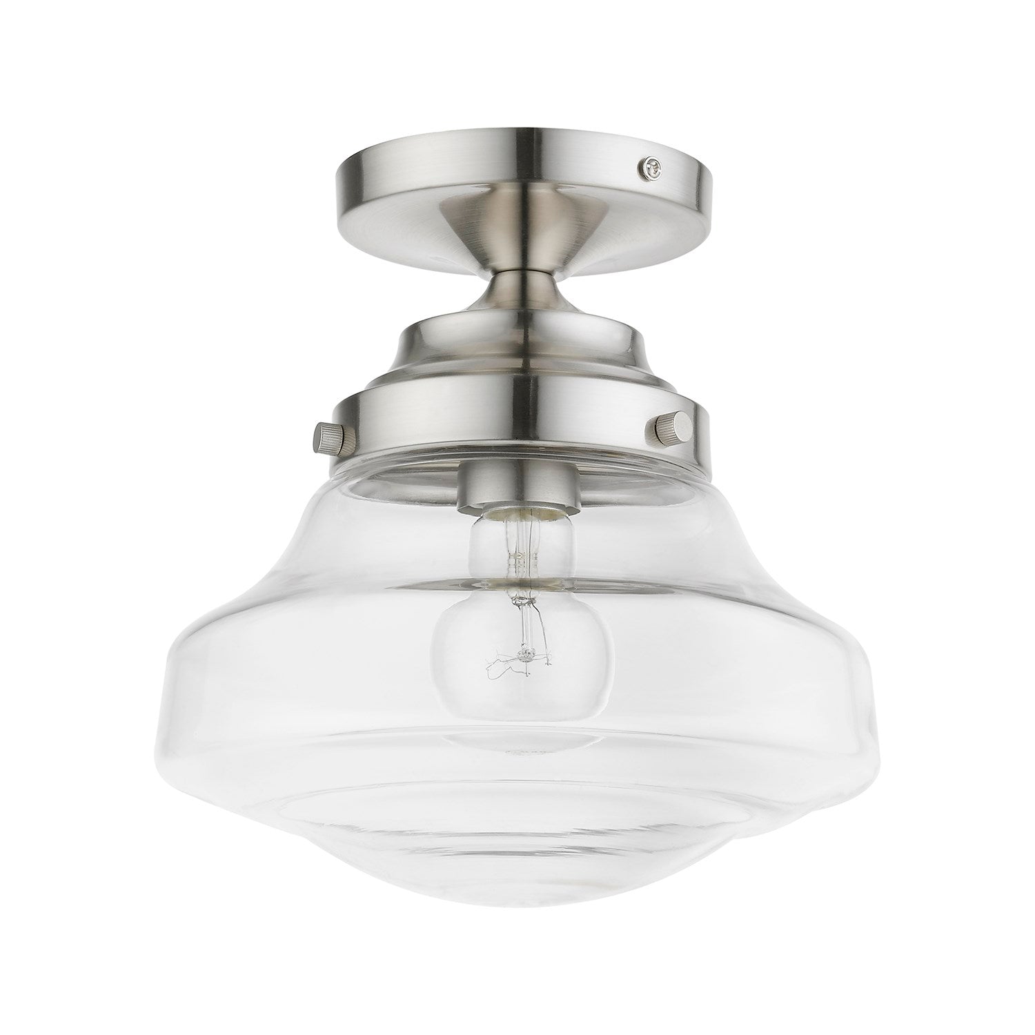 1 Light Brushed Nickel Semi-Flush