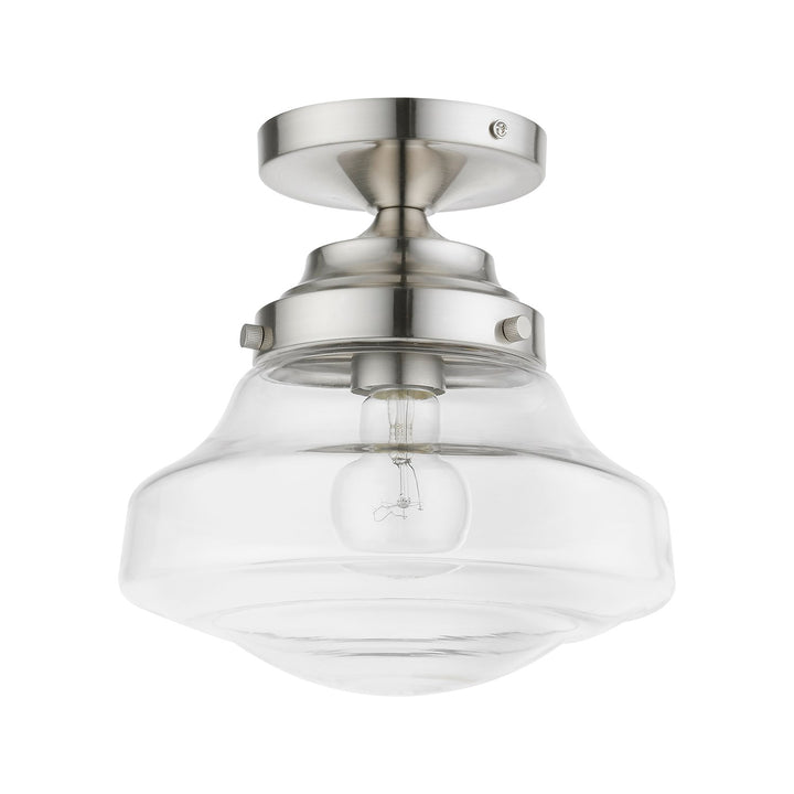 1 Light Brushed Nickel Semi-Flush