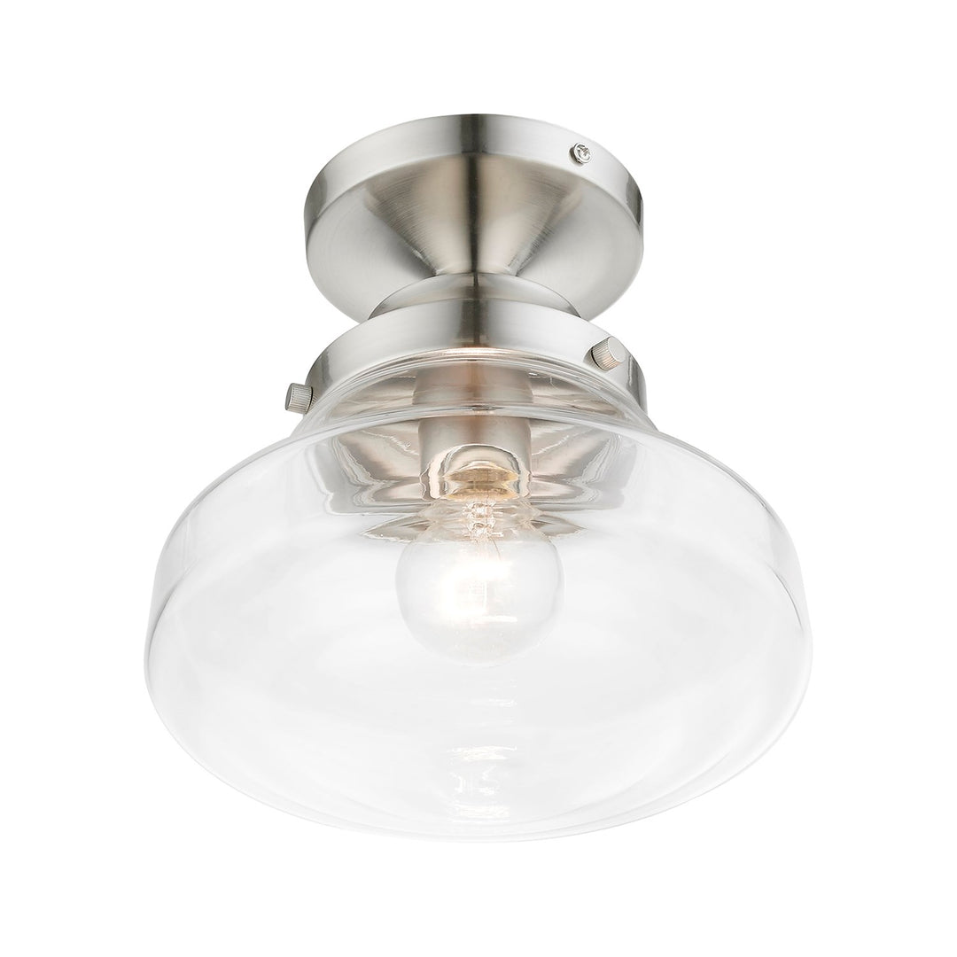 1 Light Brushed Nickel Semi-Flush