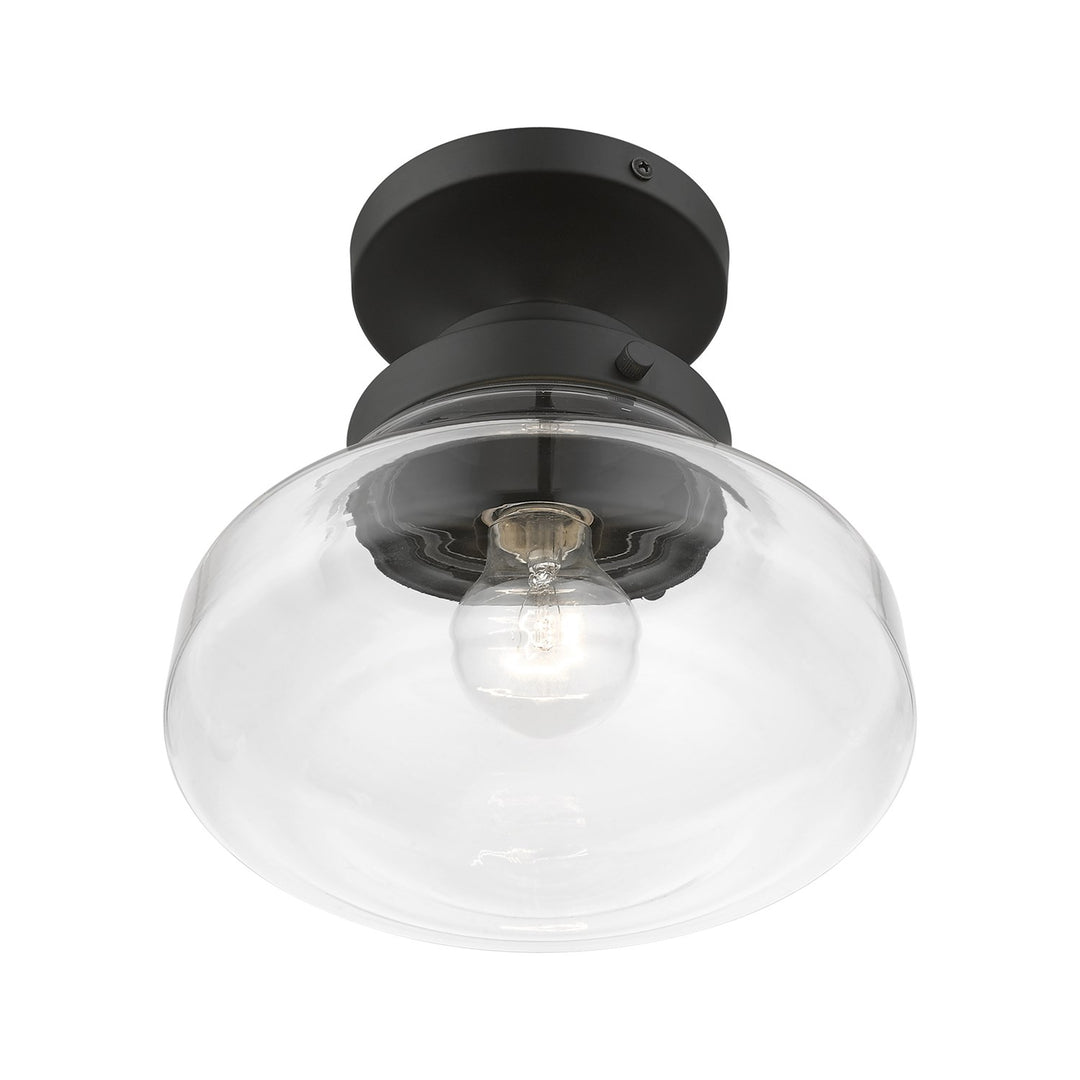 1 Light Black Semi-Flush