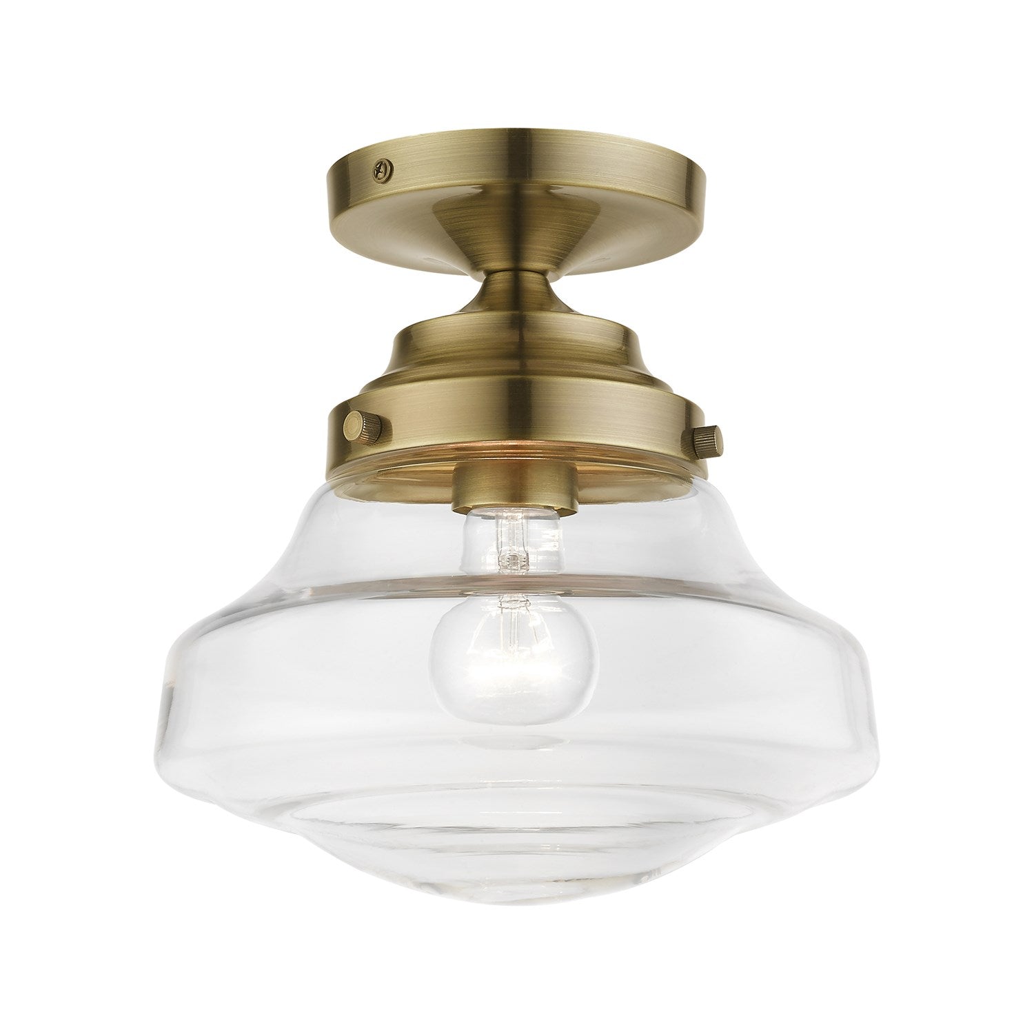 1 Light Antique Brass Semi-Flush by Livex Lighting