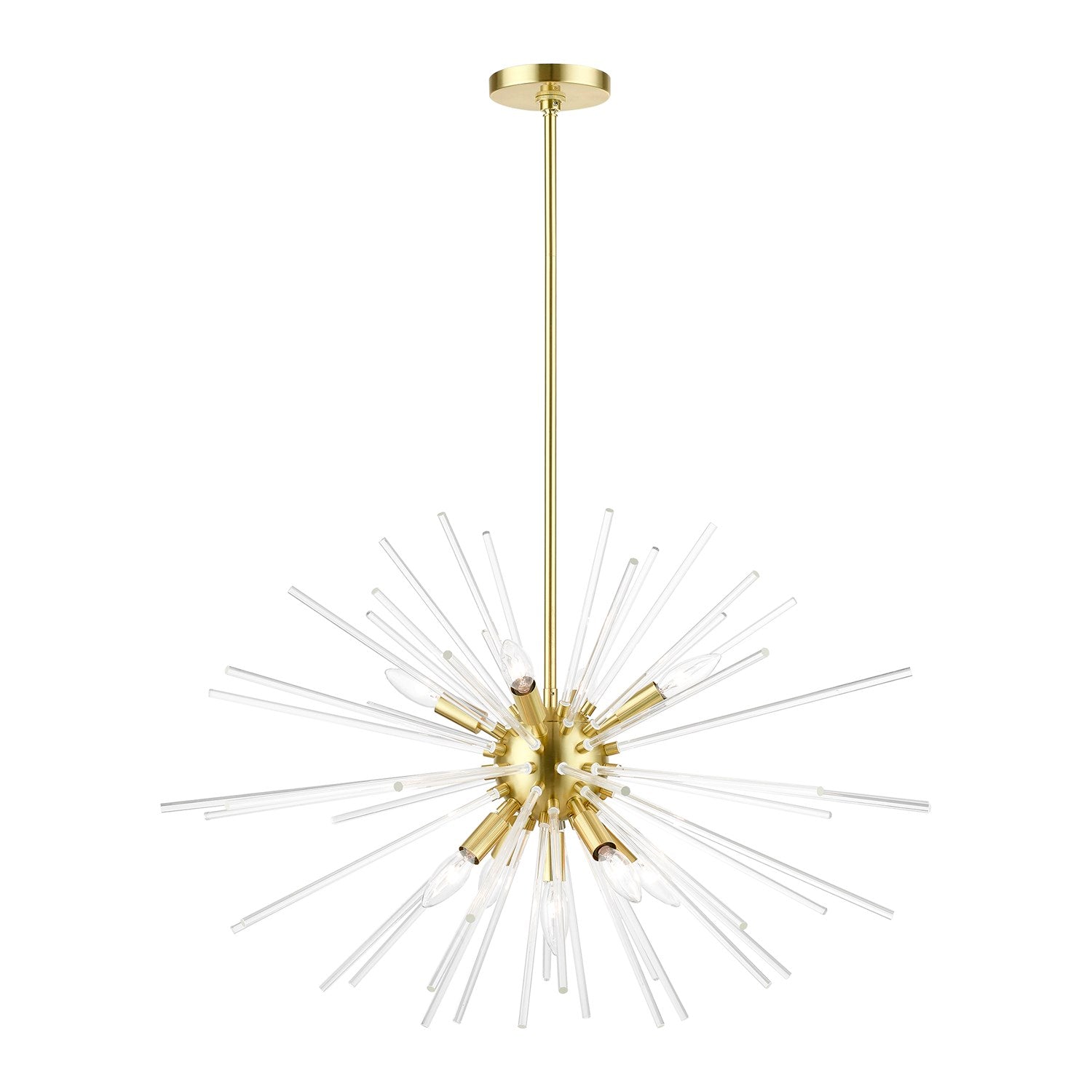 9 Light Satin Brass Large Pendant Chandelier by Livex Lighting