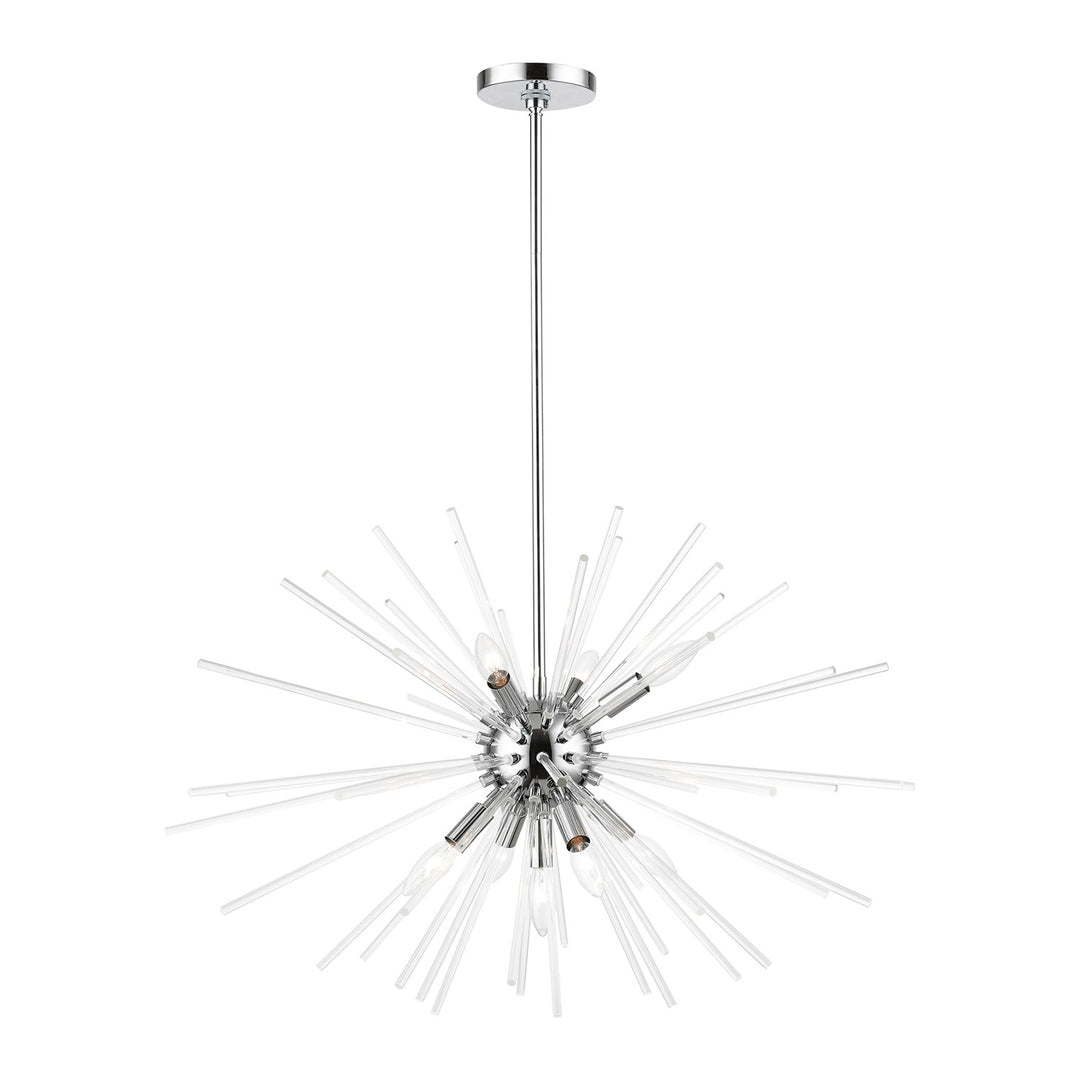 9 Light Polished Chrome Large Pendant Chandelier by Livex Lighting