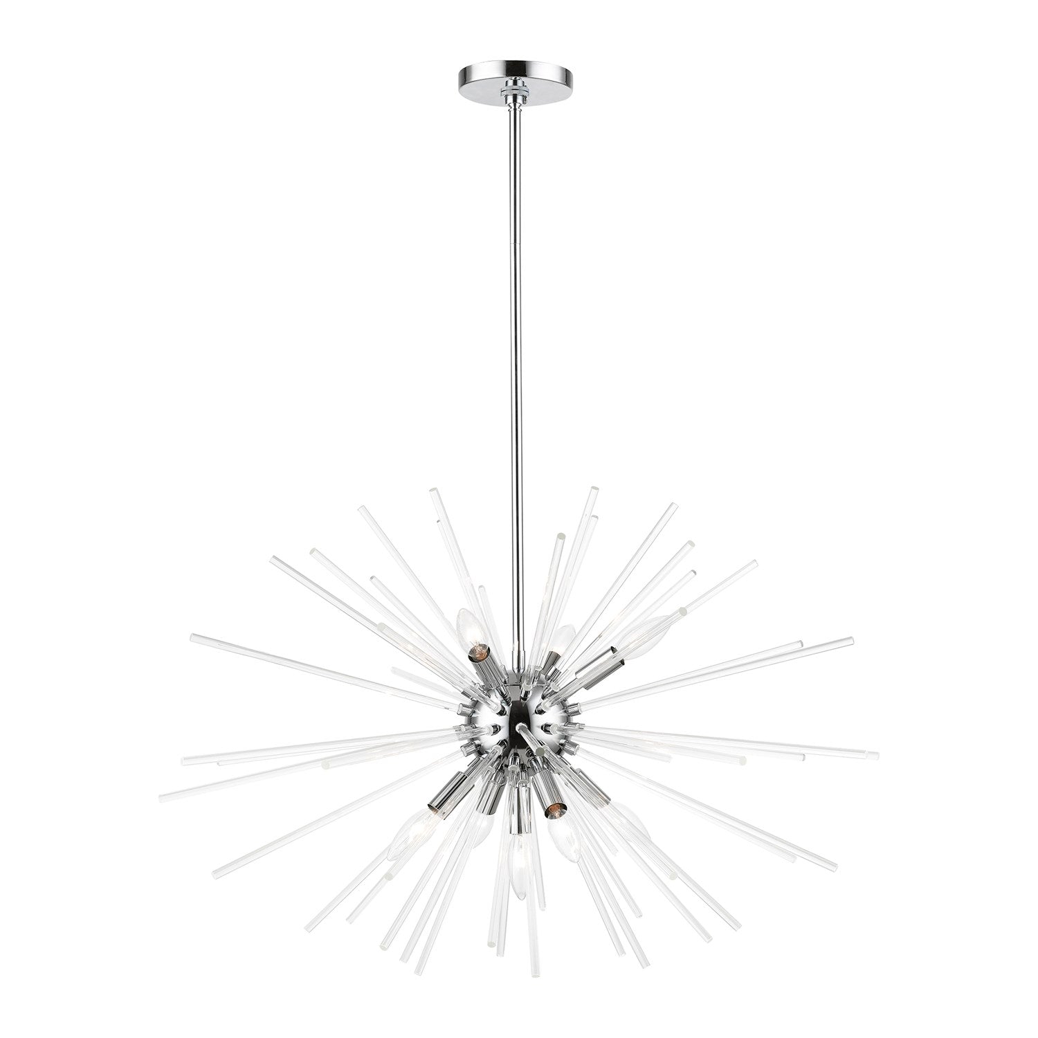 9 Light Polished Chrome Large Pendant Chandelier by Livex Lighting