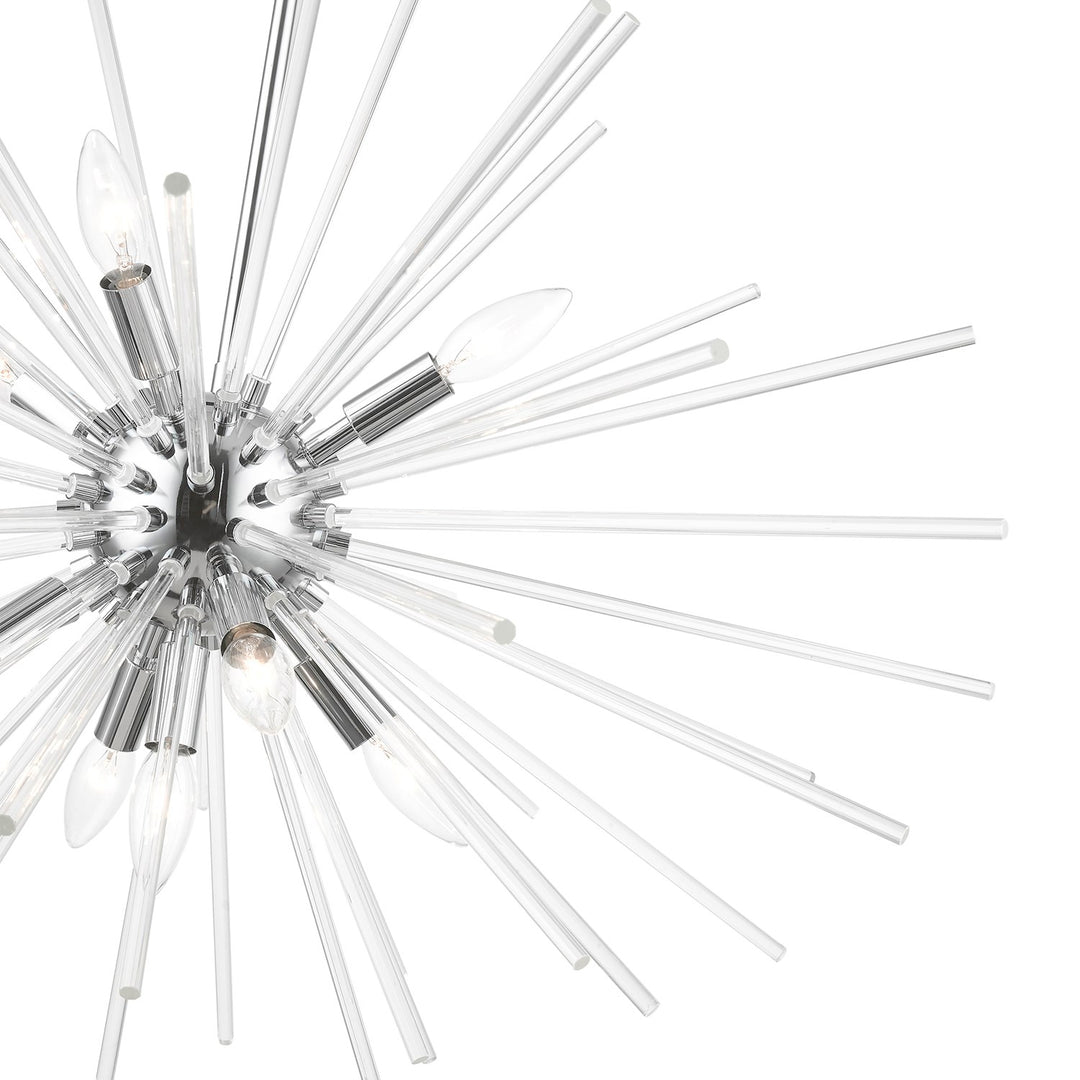 9 Light Polished Chrome Large Pendant Chandelier