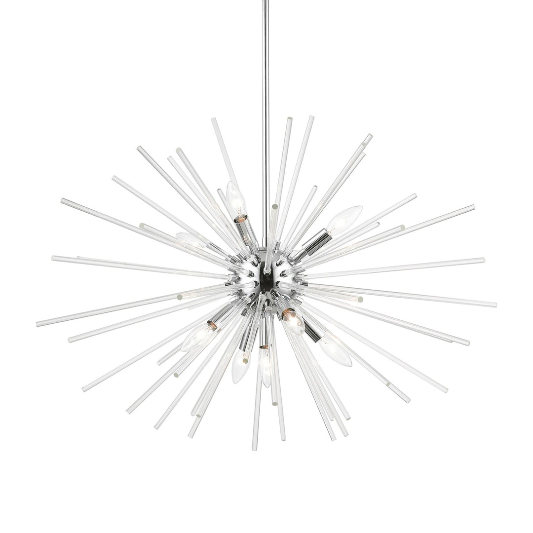 9 Light Polished Chrome Large Pendant Chandelier