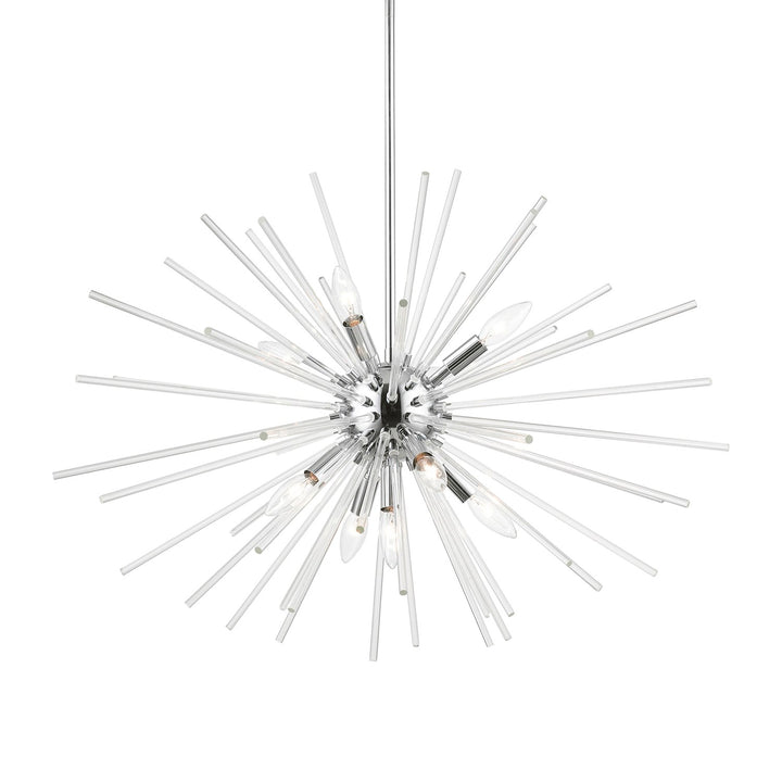 9 Light Polished Chrome Large Pendant Chandelier