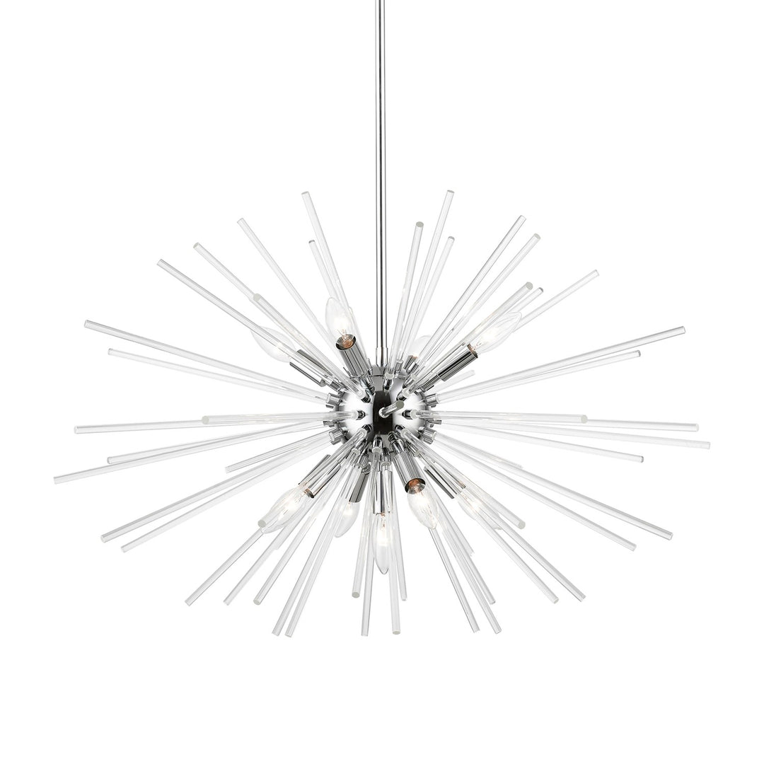 9 Light Polished Chrome Large Pendant Chandelier
