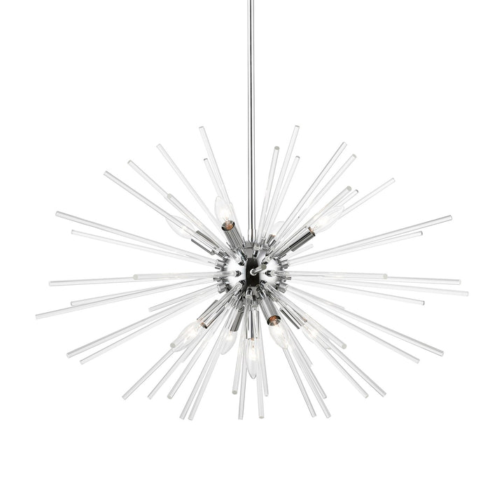 9 Light Polished Chrome Large Pendant Chandelier