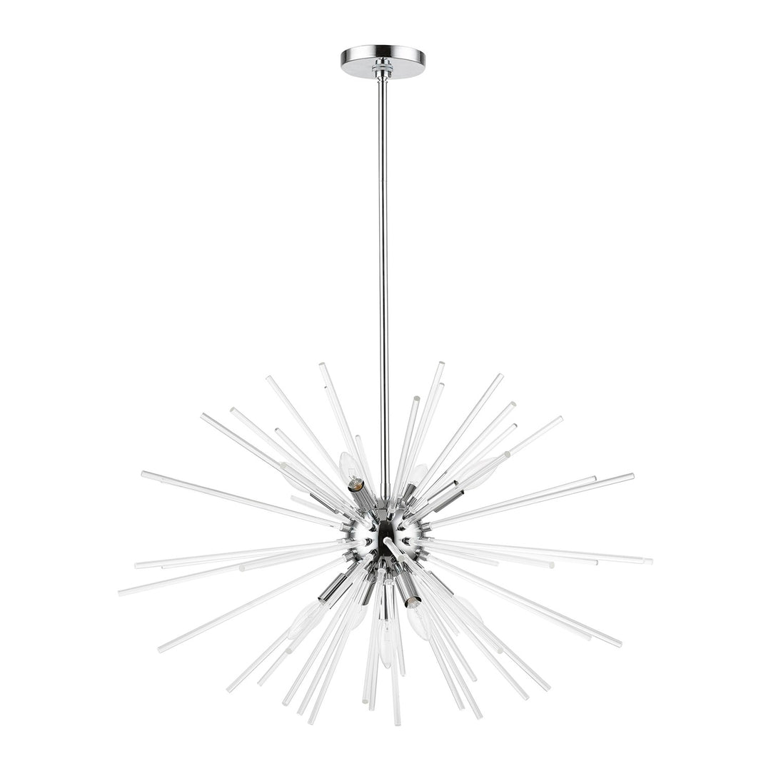 9 Light Polished Chrome Large Pendant Chandelier