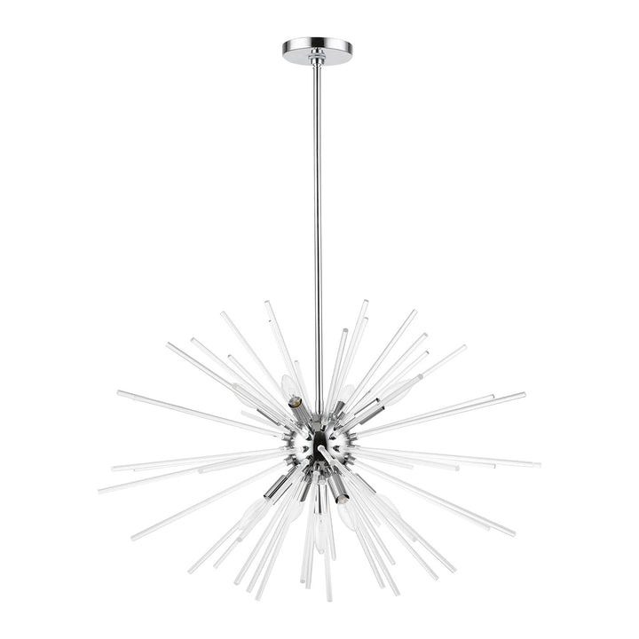 9 Light Polished Chrome Large Pendant Chandelier