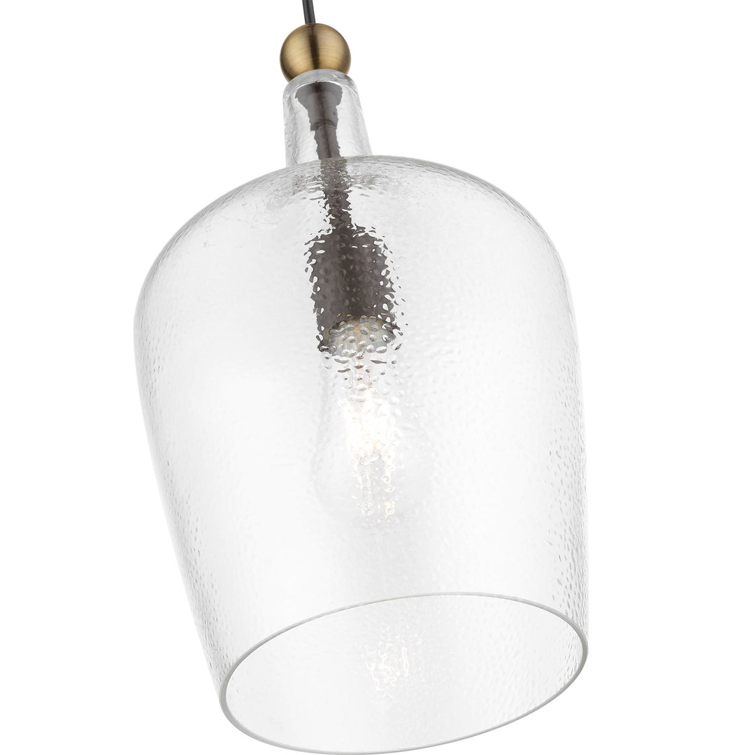1 Light Bronze With Antique Brass Accent Single Pendant
