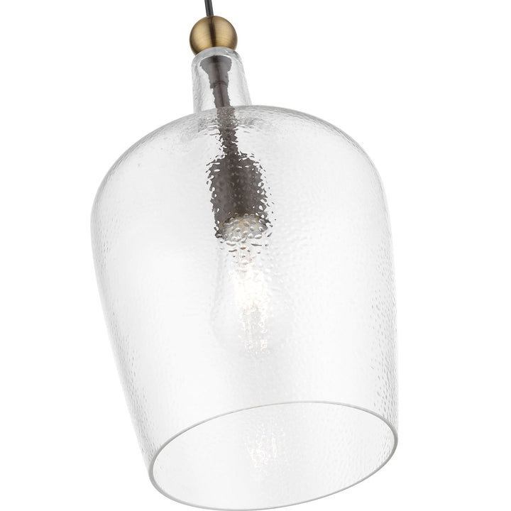 1 Light Bronze With Antique Brass Accent Single Pendant