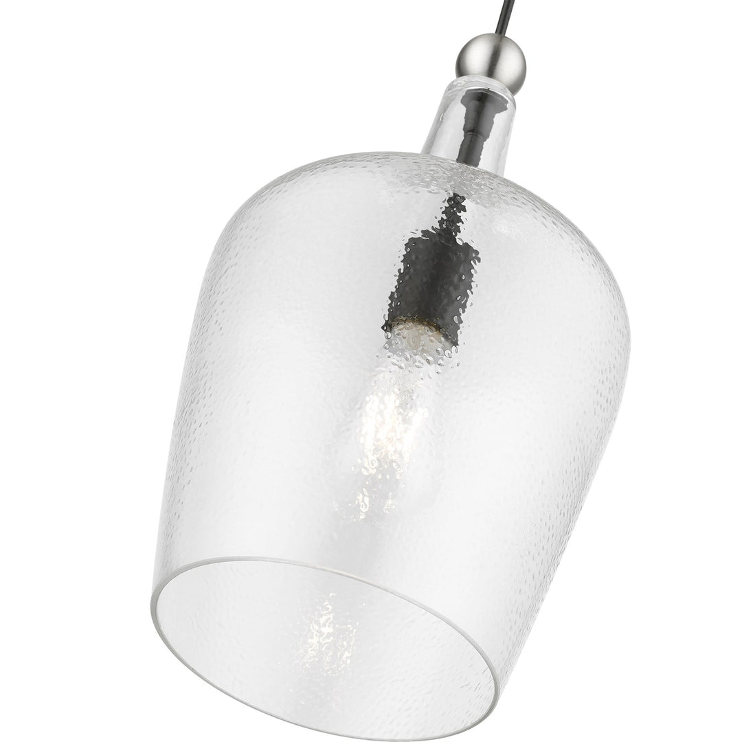 1 Light Black With Brushed Nickel Accent Single Pendant