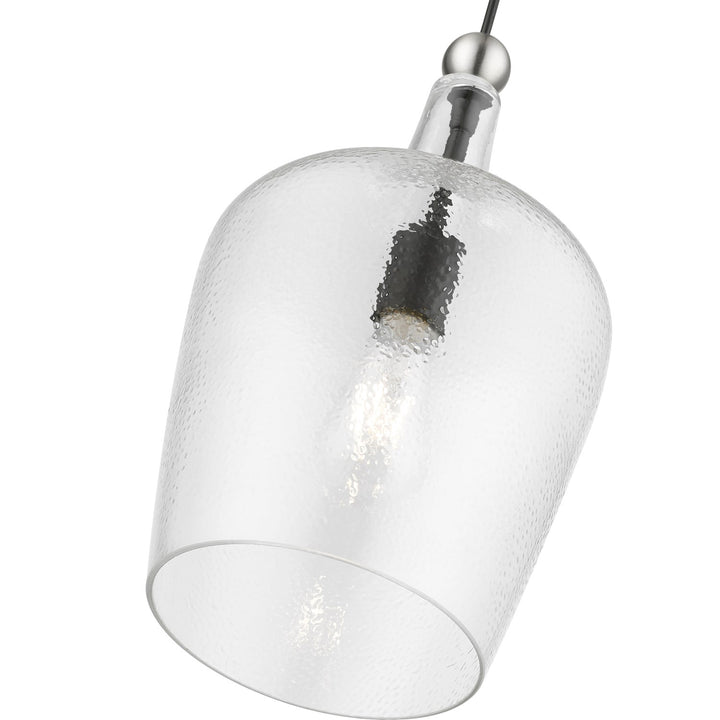 1 Light Black With Brushed Nickel Accent Single Pendant