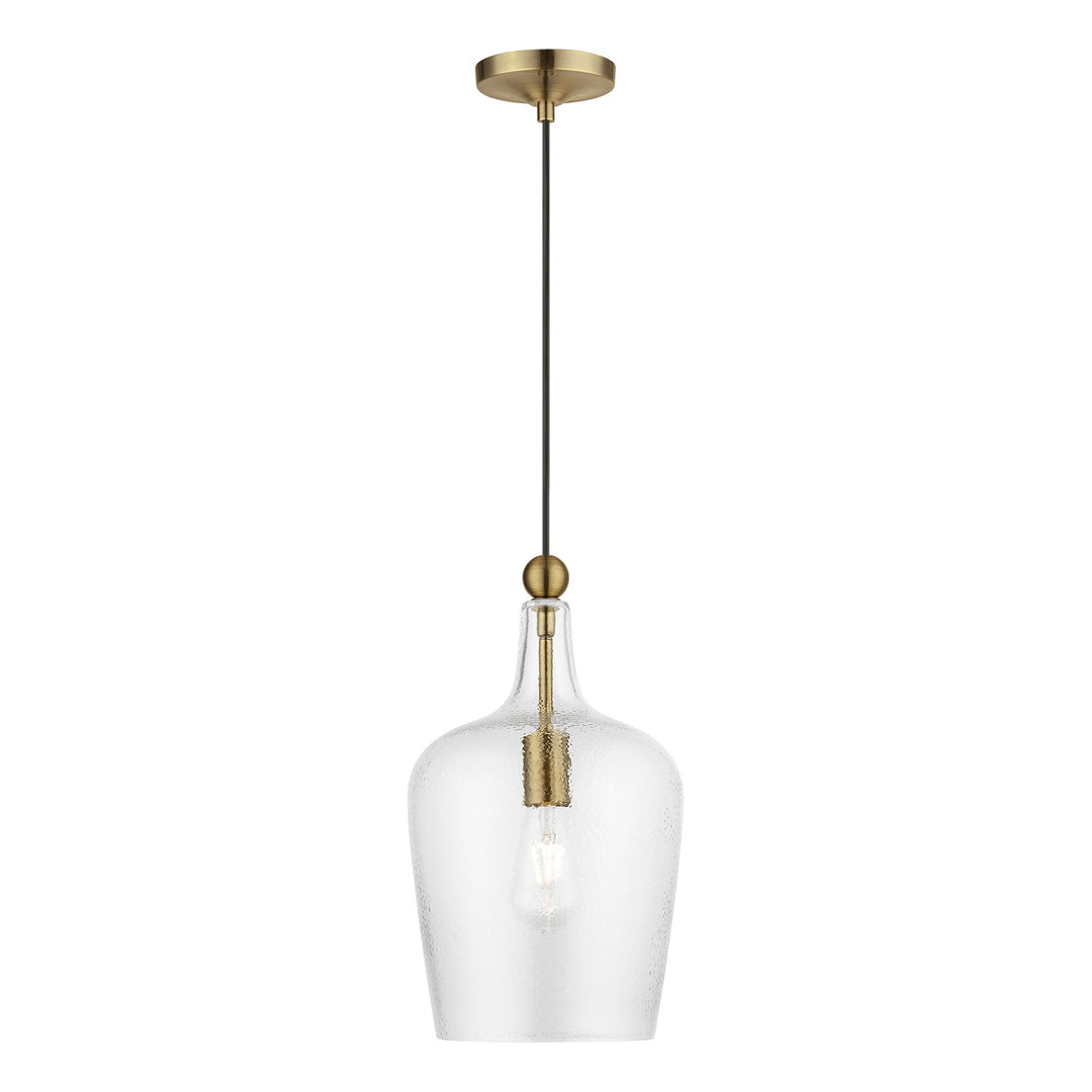 1 Light Antique Brass Single Pendant by Livex Lighting