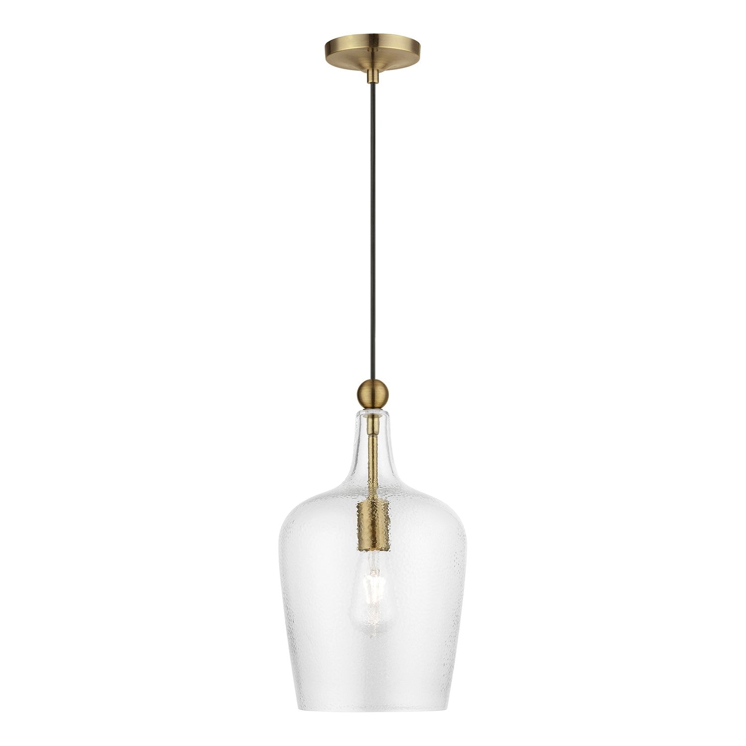 1 Light Antique Brass Single Pendant by Livex Lighting