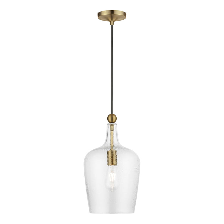 1 Light Antique Brass Single Pendant by Livex Lighting