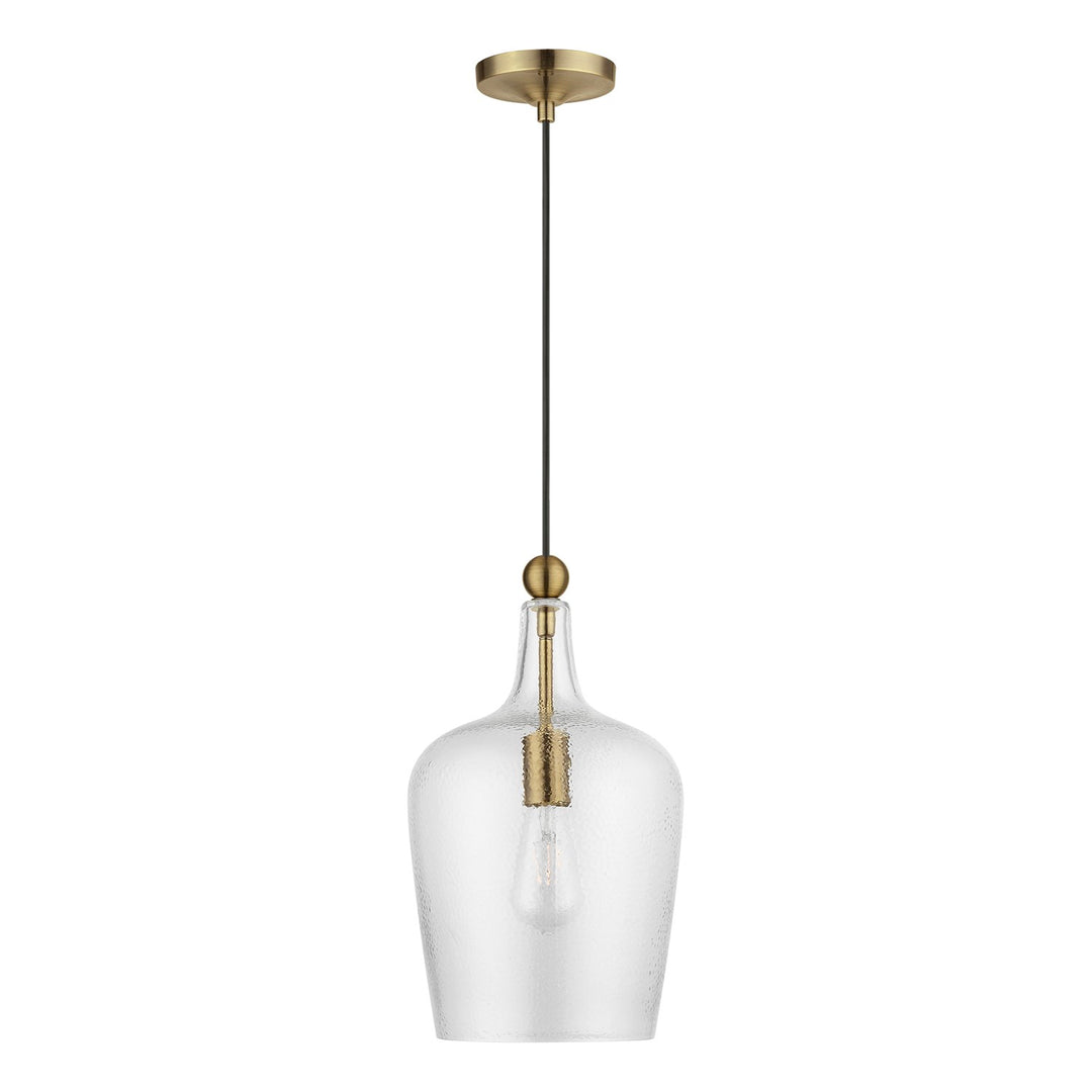 1 Light Antique Brass Single Pendant
