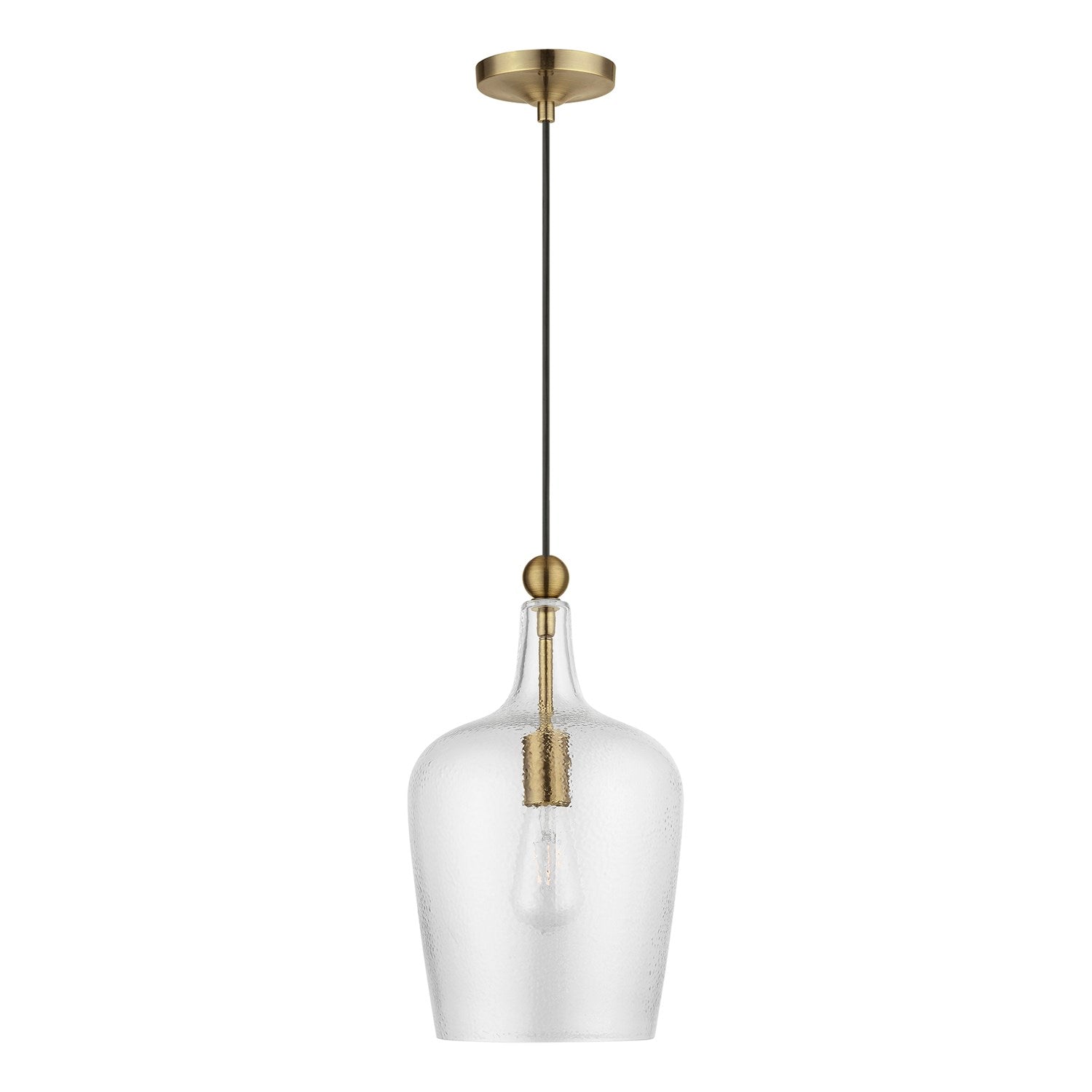 1 Light Antique Brass Single Pendant