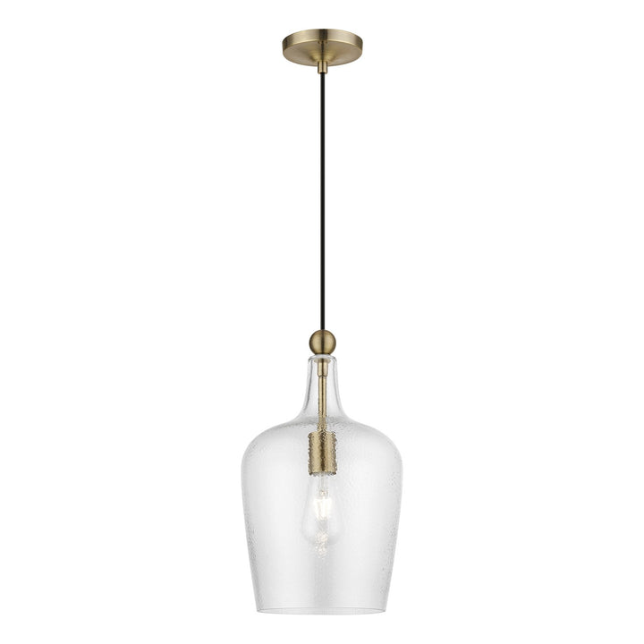 1 Light Antique Brass Single Pendant