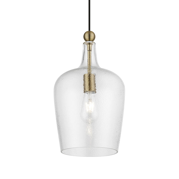 1 Light Antique Brass Single Pendant