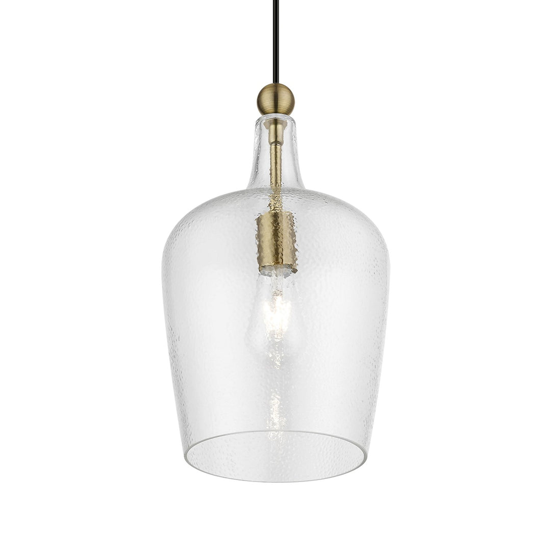 1 Light Antique Brass Single Pendant
