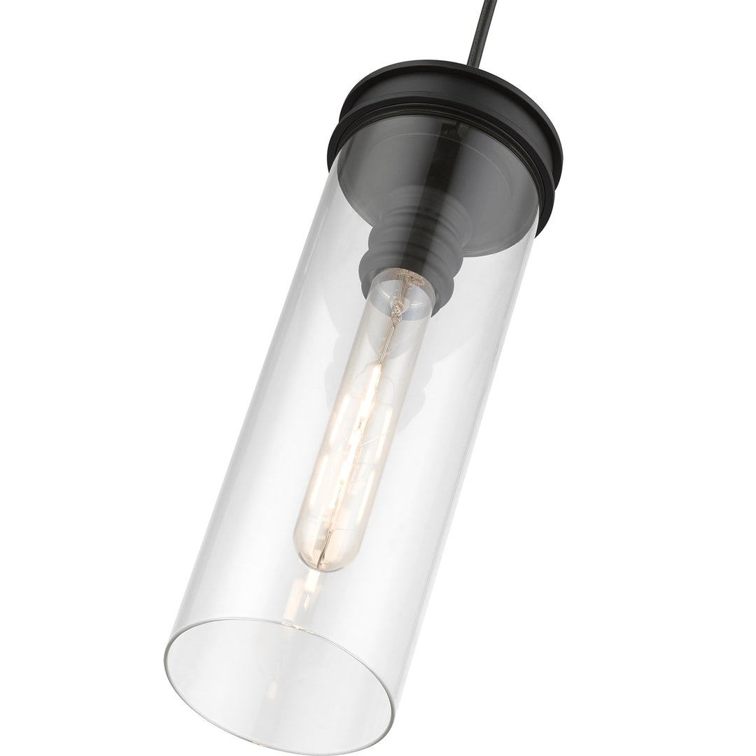 1 Light Black With Brushed Nickel Accent Mini Pendant