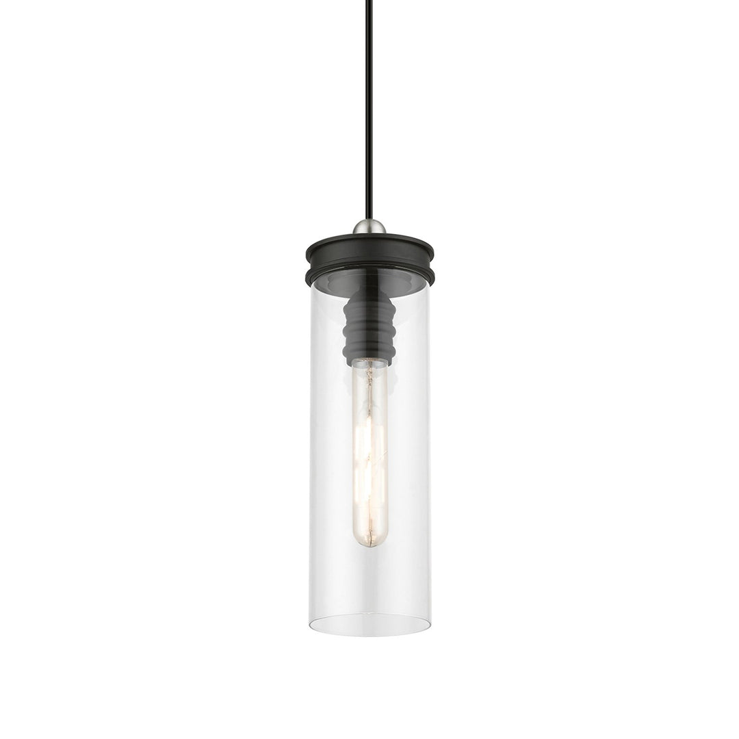 1 Light Black With Brushed Nickel Accent Mini Pendant