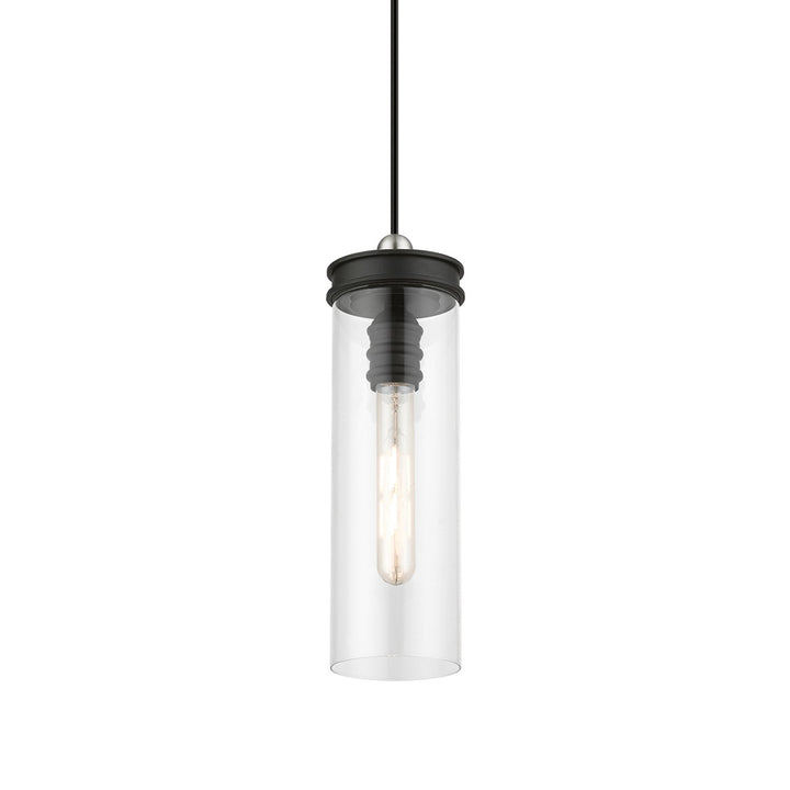 1 Light Black With Brushed Nickel Accent Mini Pendant