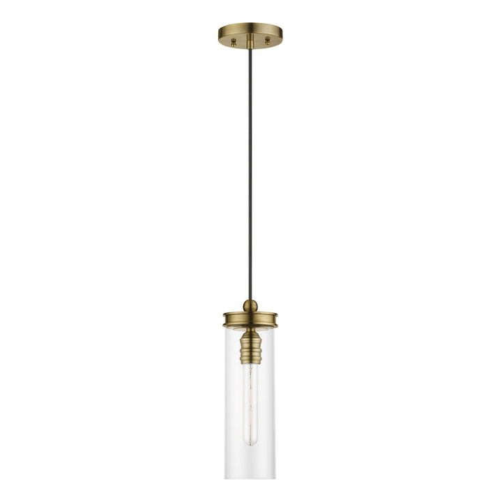 1 Light Antique Brass Mini Pendant