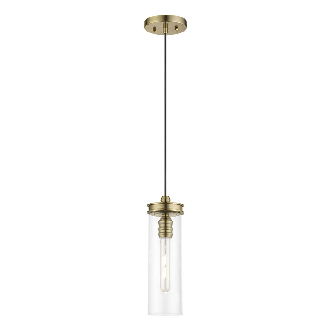 1 Light Antique Brass Mini Pendant