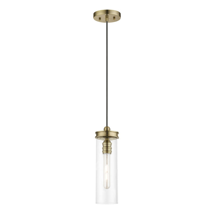 1 Light Antique Brass Mini Pendant