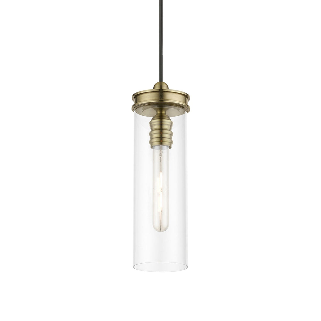 1 Light Antique Brass Mini Pendant