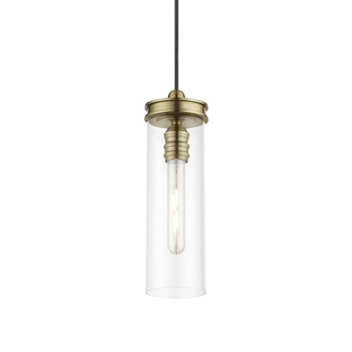 1 Light Antique Brass Mini Pendant