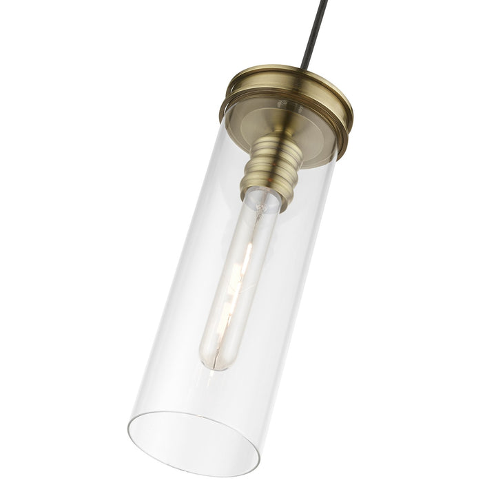 1 Light Antique Brass Mini Pendant