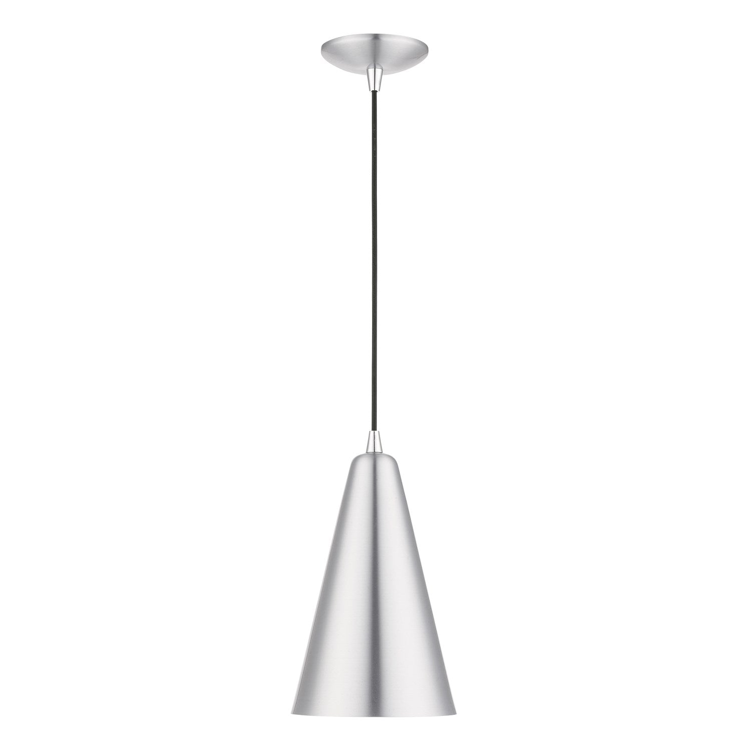 1 Light Brushed Aluminum With Polished Chrome Accents Mini Pendant