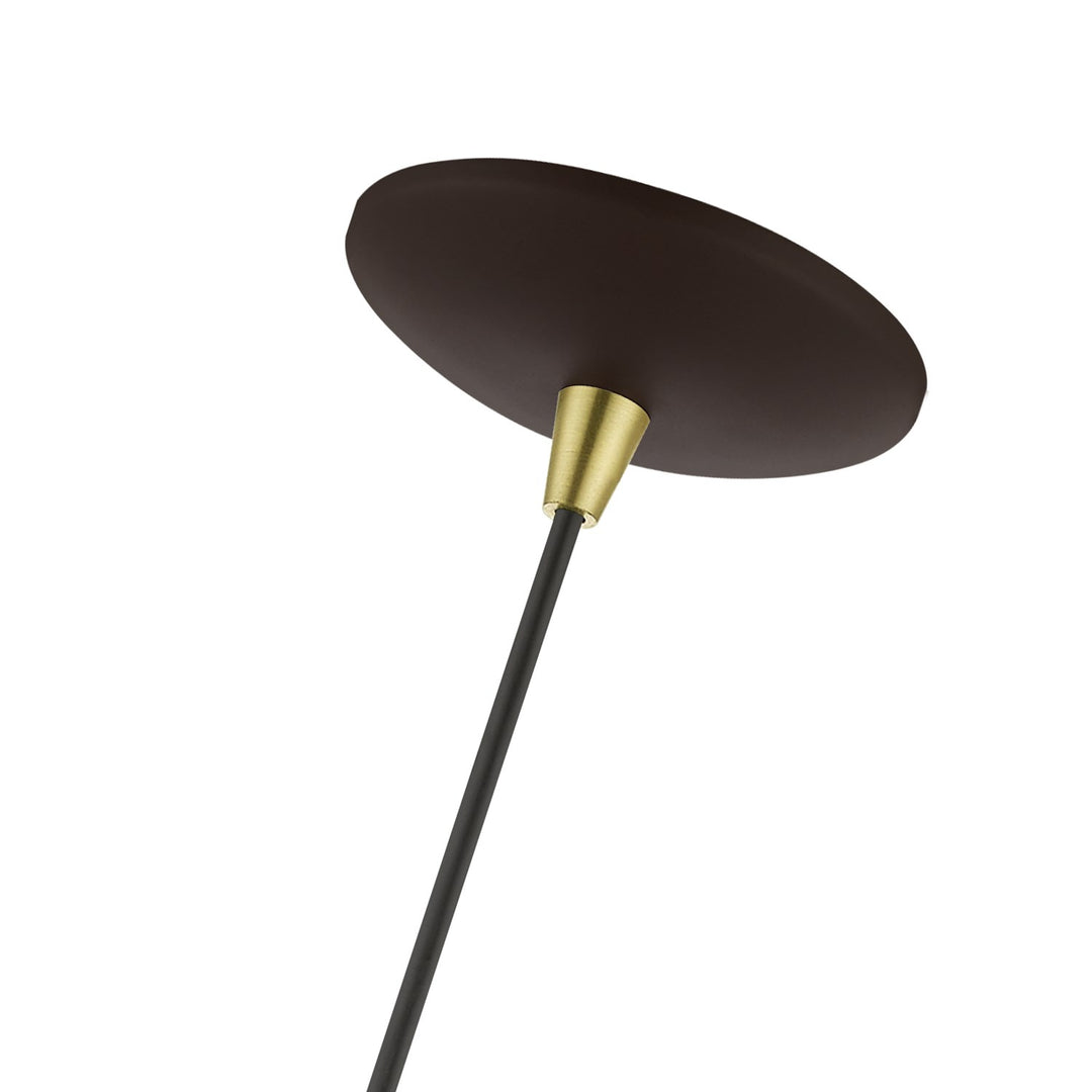 1 Light Bronze With Antique Brass Accents Mini Pendant