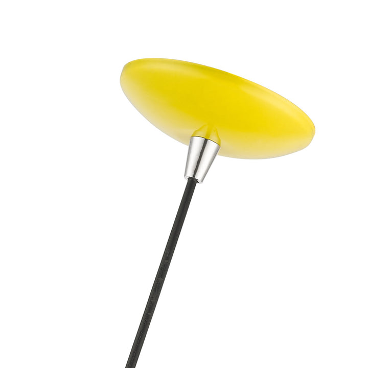 1 Light Shiny Yellow With Polished Chrome Accents Pendant