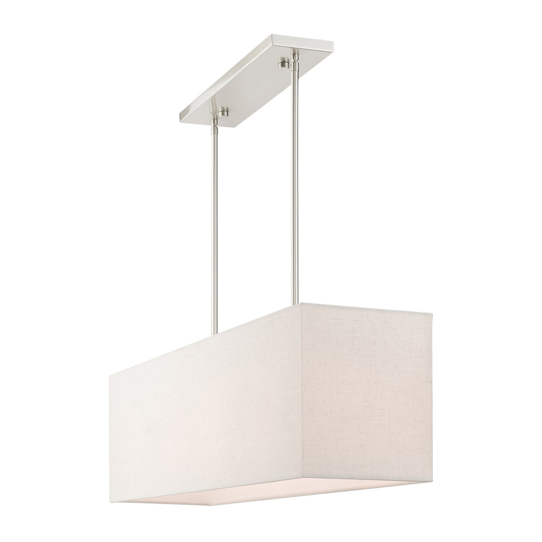 4 Light Brushed Nickel Linear Chandelier