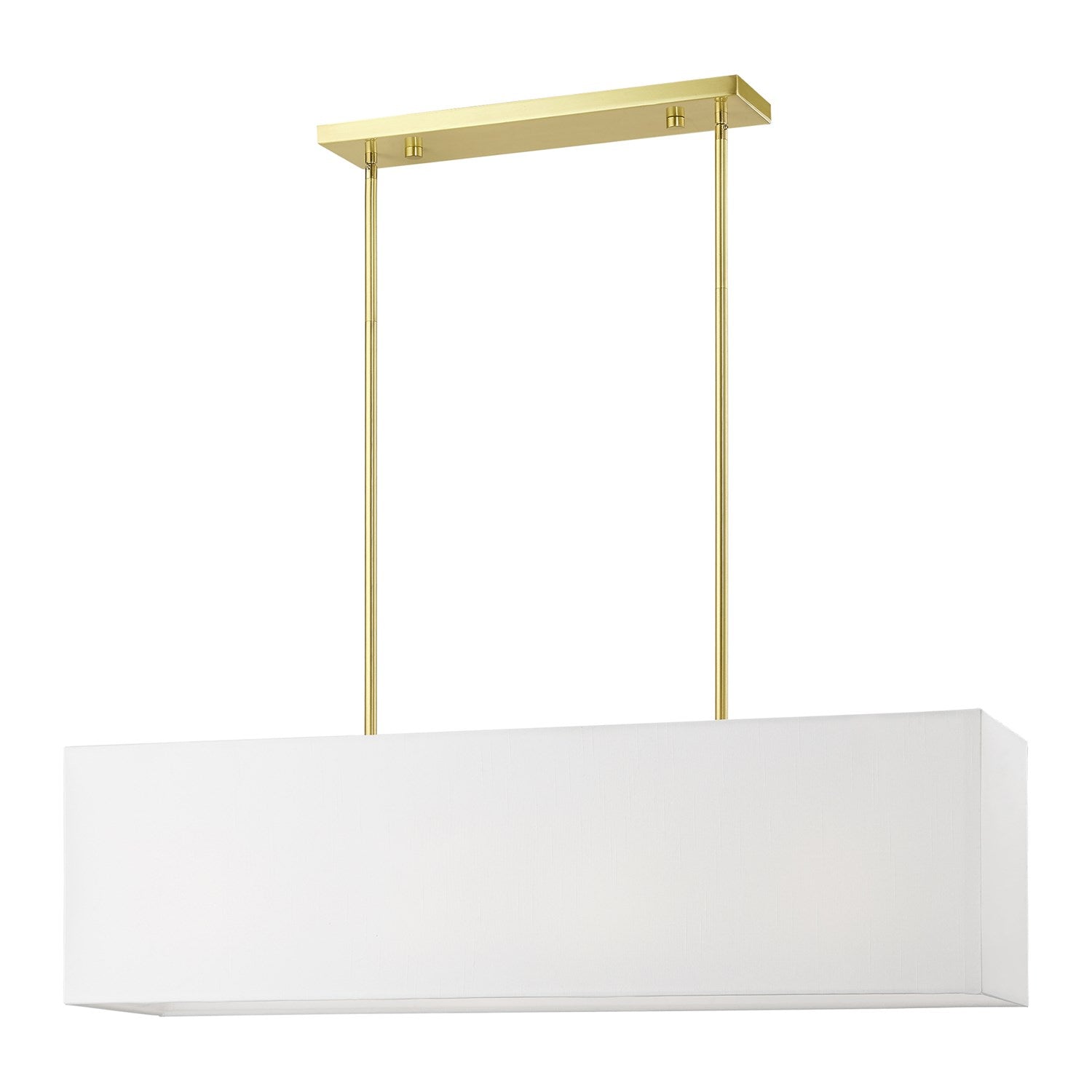 4 Light Satin Brass Linear Chandelier by Livex Lighting