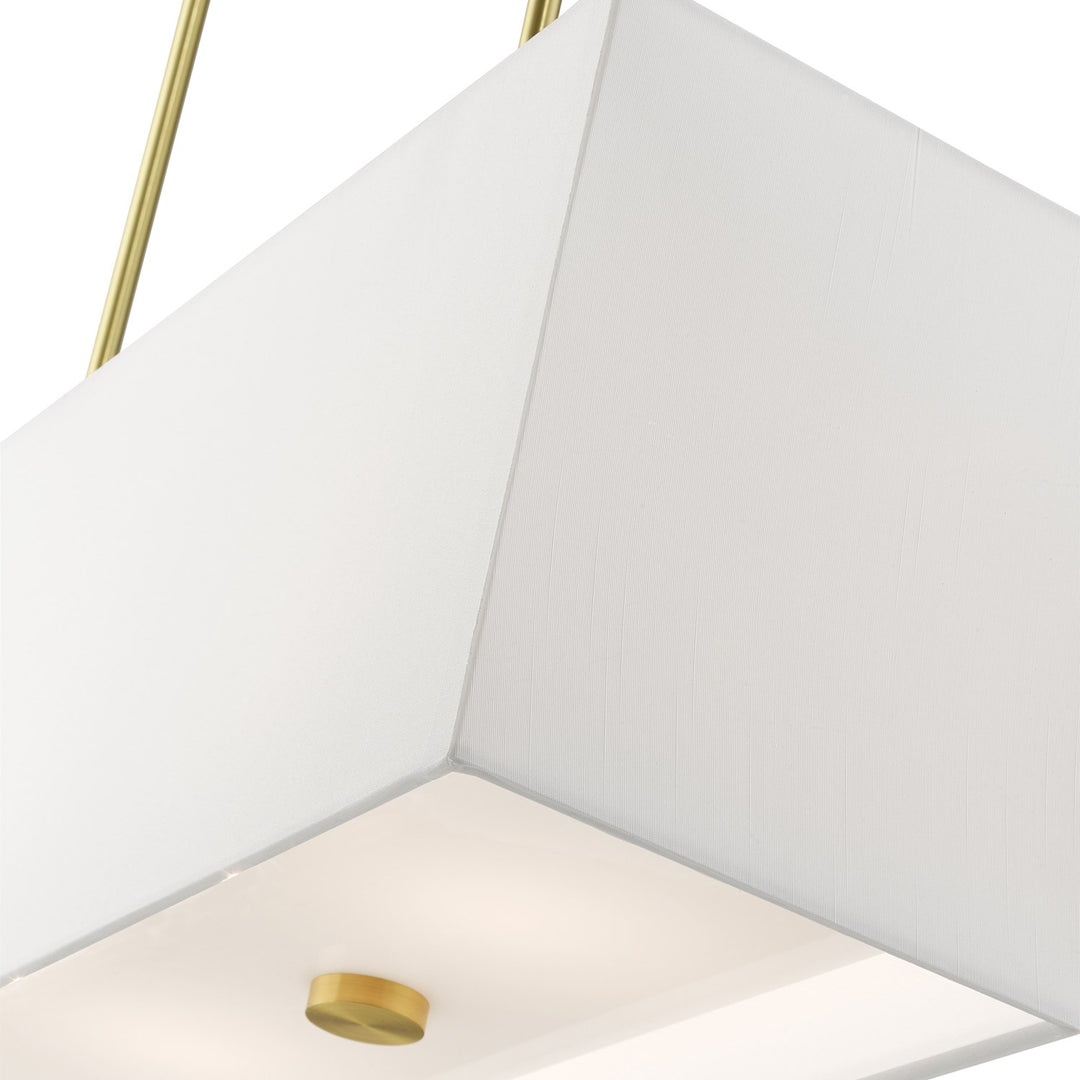 4 Light Satin Brass Linear Chandelier