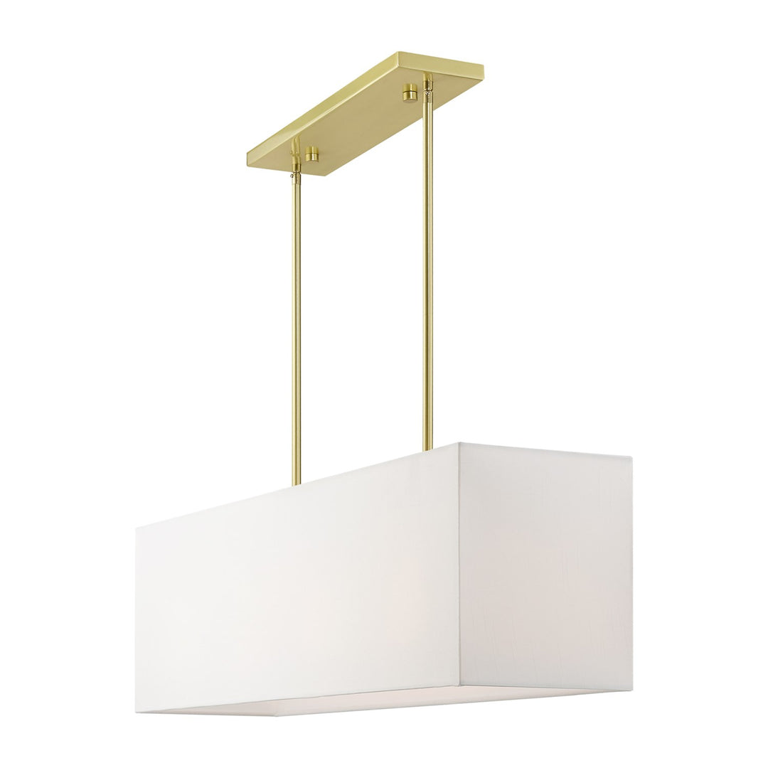 4 Light Satin Brass Linear Chandelier