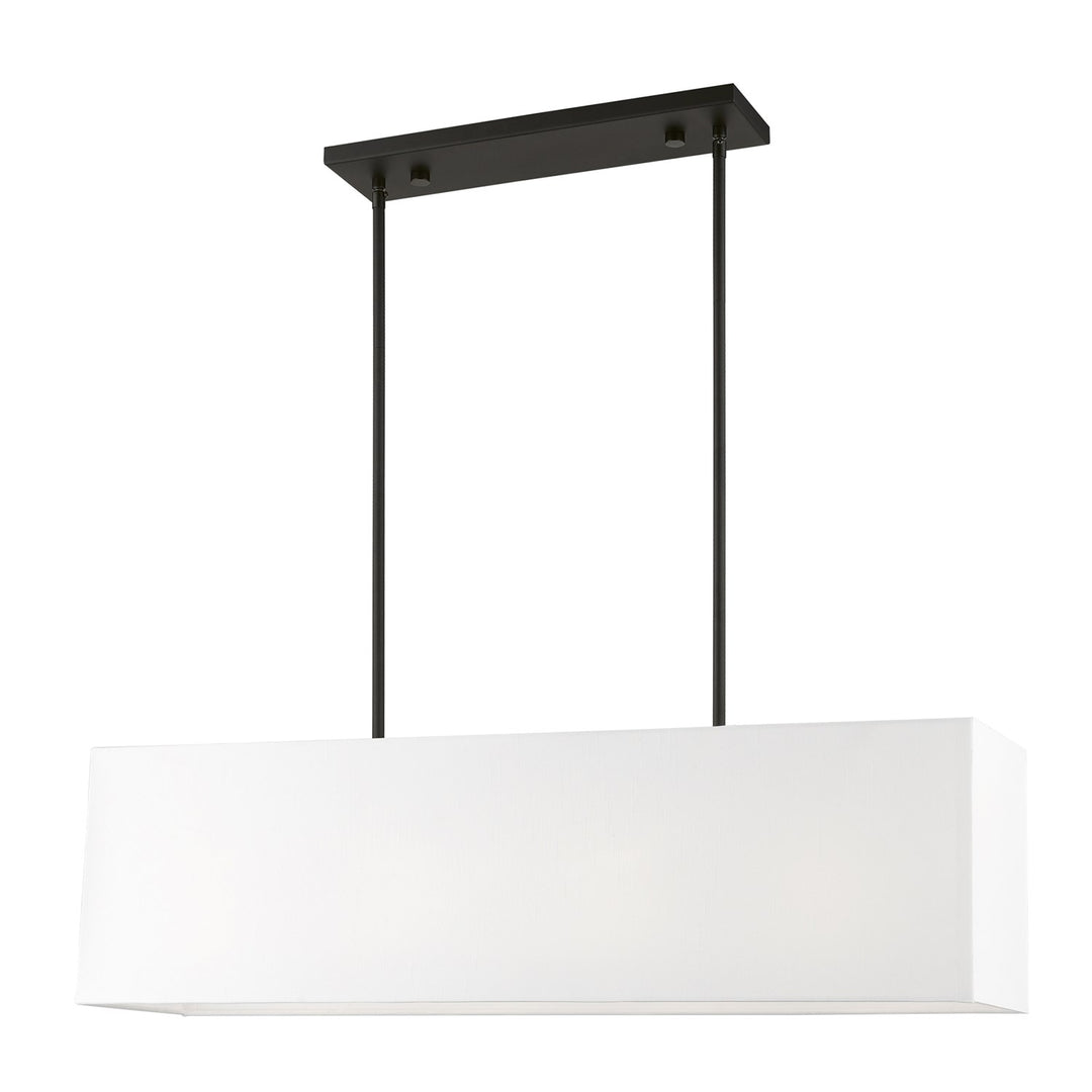 4 Light Black Linear Chandelier by Livex Lighting