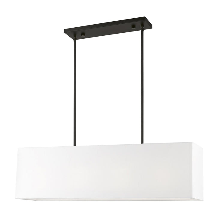 4 Light Black Linear Chandelier by Livex Lighting