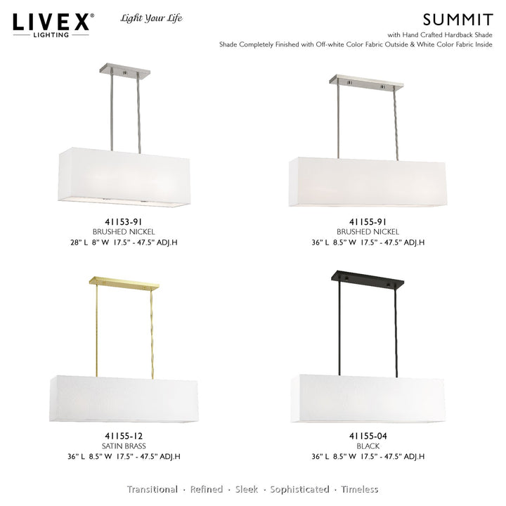 4 Light Black Linear Chandelier