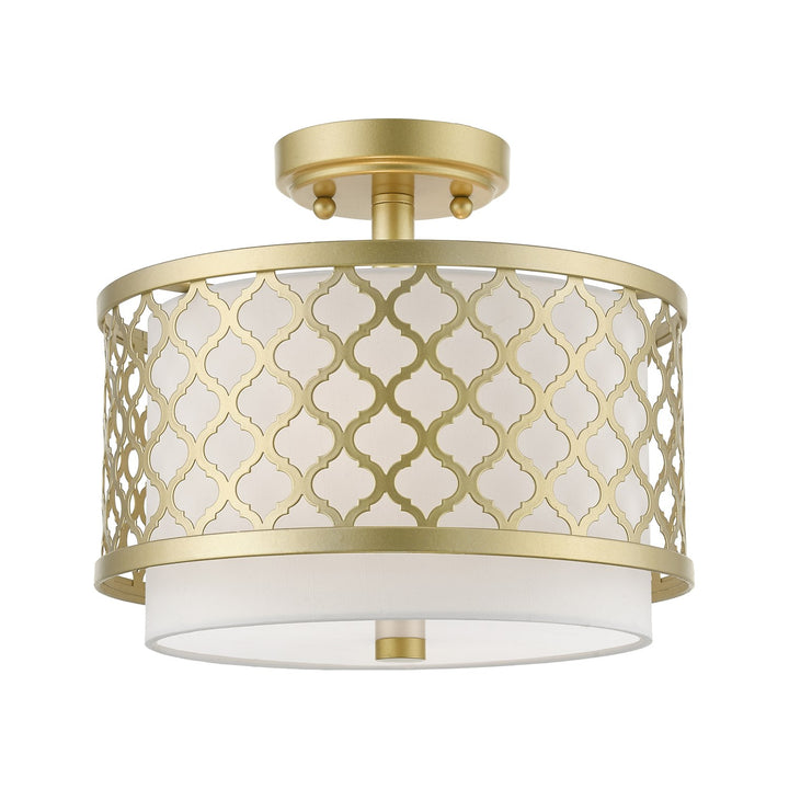 2 Light Soft Gold Small Semi-Flush by Livex Lighting