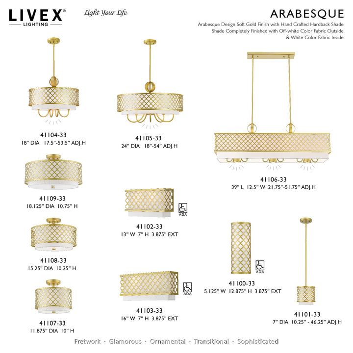 2 Light Soft Gold Small Semi-Flush